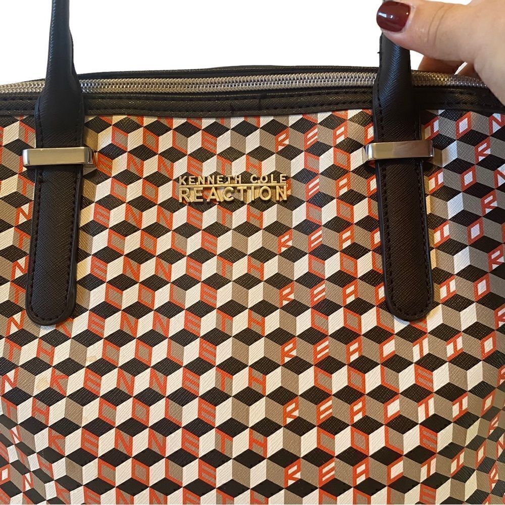 Kenneth Cole Reaction Geometric Print Satchel. - Picture 7 of 10